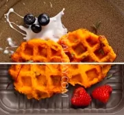 Вафли морковь, курага, соус