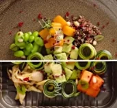 Боул киноа, батат, вешенки